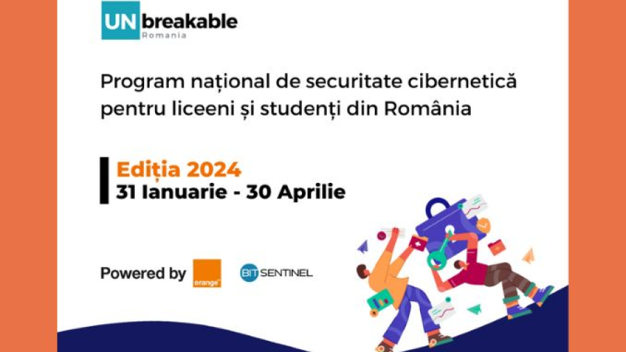 Start la înscrierile în programul național de securitate cibernetică pentru liceeni și studenți, UNbreakable România